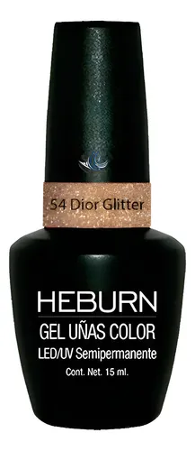 Esmalte Gel Led/uv 54 Dior Glitter Semipermanente Heburn