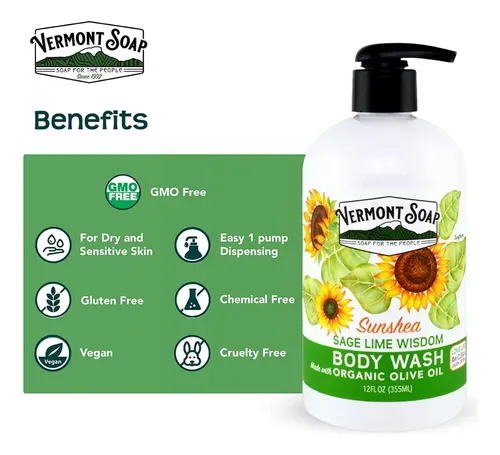 Jabón Corporal Vermont Sage Lime Wisdom 355 Ml Para Mujeres
