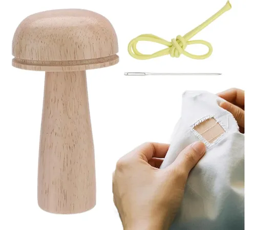 Darning Egg De Madera Para Remendar Ropa Con Mango