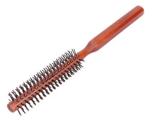 Cepillo De Pelo Redondo Para Peinar, Rizador, Cepillo De Mad
