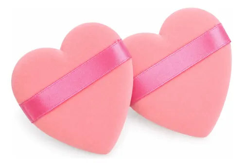 Kit De 2 Esponjas De Terciopelo En Forma De Corazón Rosa Cla