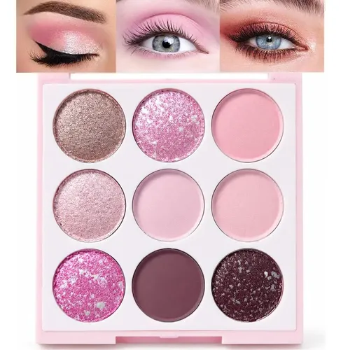 Paleta De Sombras Pink Shimmer 9 Colores
