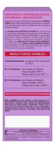 Contorno De Ojos L’oréal Paris Revitalift Ácido Hialurónico