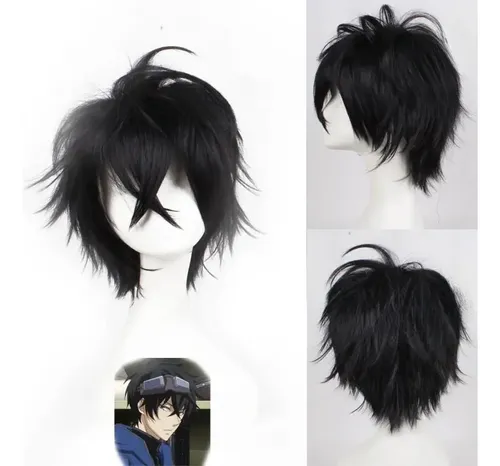 Peluca Negra Para Cosplay De Sasuke Heat, Corta Para Anime,  Black 12inches