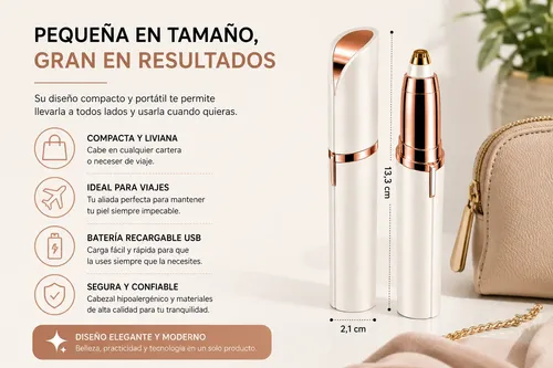 Depilador Facial 2 En 1 Recargable Cejas Y Vello Usb