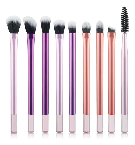 Set De 9 Brochas De Maquillaje De Colores
