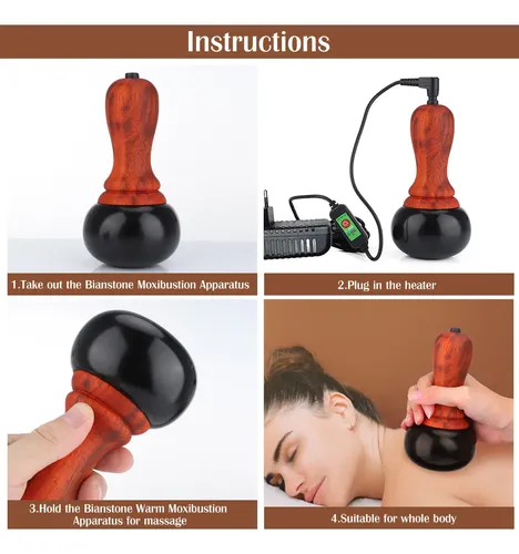 Masajeador Eléctrico De Piedras Calientes Gua Sha, Piedra Na