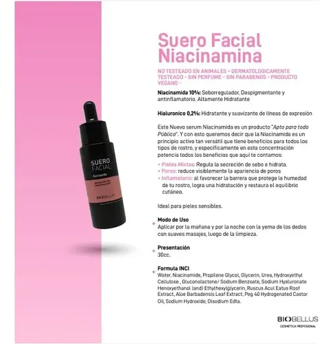 Biobellus Tónico Hidratante Y Suero Niacinamida Cuidado Piel