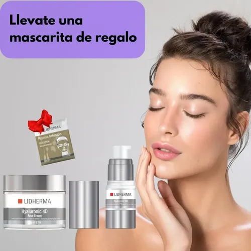 Rutina Skincare Hyaluronic 4d Facial Lidherma Crema Contorno