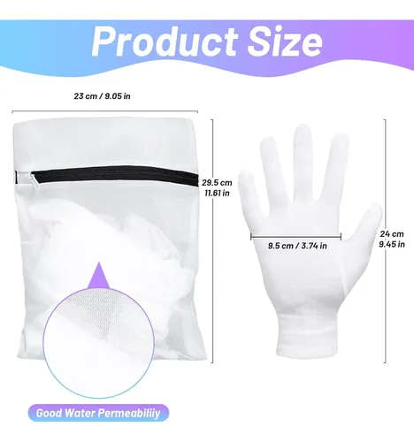 Guantes Algodón Blancos Hidratantes Para Manos Secas 6 Pare