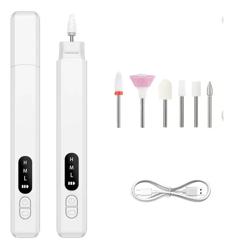 Lima Eléctrica Portátil Para Uñas Set Completo De Manicura