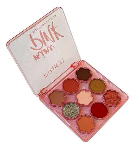 Paleta 9 Sombras Matte Shimmer Glitter Mini Pink 21