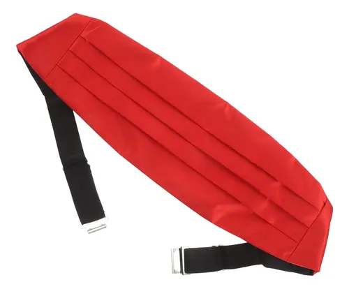 Cummerbund De Satén Ajustable: Cintura De Esmoquin Rojo Para