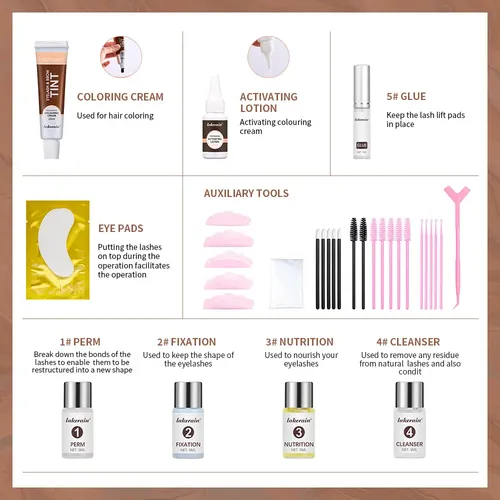 Kit Lifting Y Tinte Pestañas Con Permanente Y Fijación