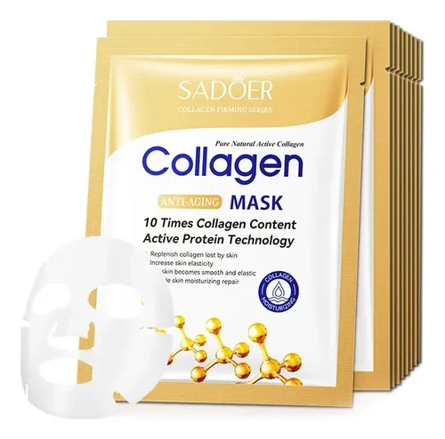 5pcs Mascarilla Colágeno Reafirmante Hidratante Reparadora