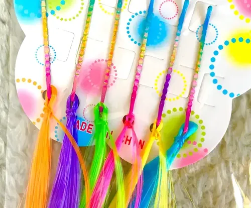 18 Extensiones Cabello Trenzas Colores Mechas Fantasia Pelo