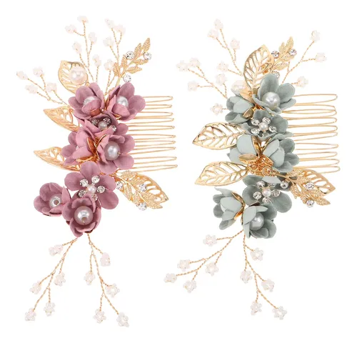 2 Accesorios Para El Cabello, Boda, Mujer, Con Forma De Flor