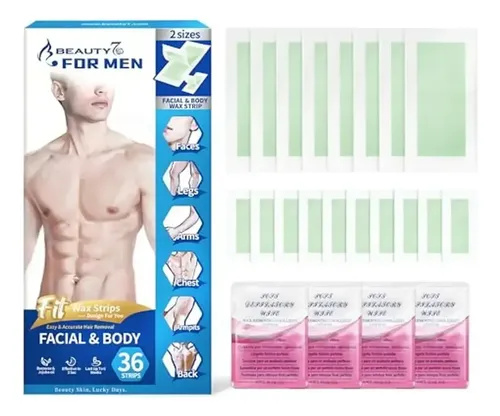 Tiras De Cera Para Hombre Beauty7 Para Cuerpo, Tiras De Depi