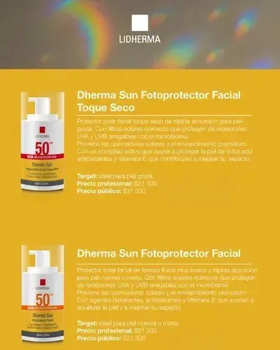 Protector Solar Lidherma Toque Seco Spf 50 Dherma Sun X 60ml
