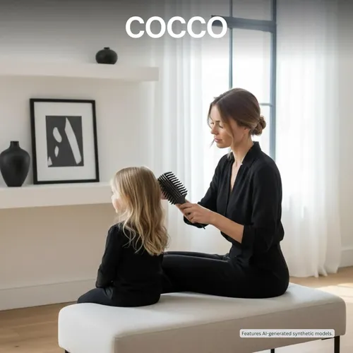 Cepillo De Pelo Cocco Aura Ventilado De Jabalí Negro Doble C