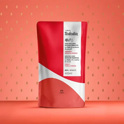 Repuesto Crema Natura Tododia Frutilla Y Vainilla Dor. 400ml