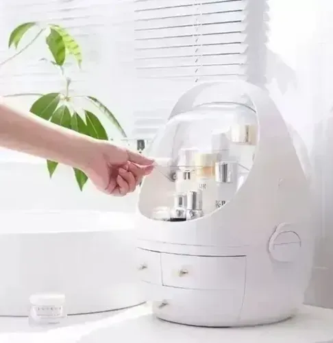 Organizador Maquillaje y Joyas PVC Portátil Impermeable Capsula Tocador Baño Dormitorio Portacosmeticos Elegante Esmaltes