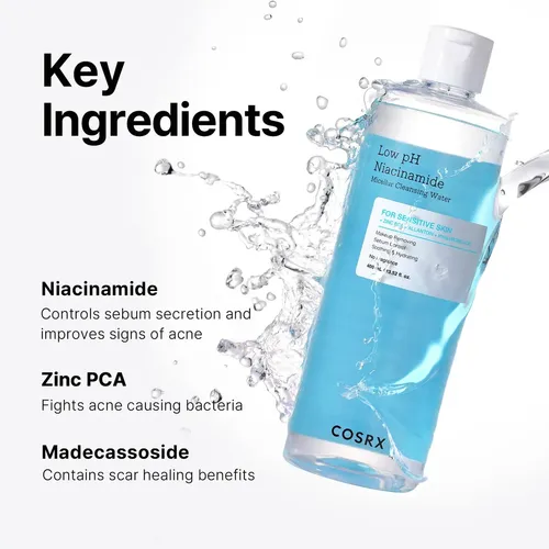 * Agua Limpiadora Micelar Cosrex De Bajo Ph Con Niacinamida