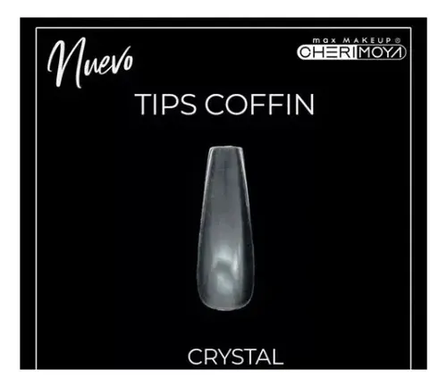 Cherimoya Tips Profesional Coffin Para Uñas 100un Color Transparente