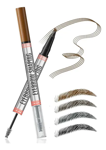Lápiz De Cejas 2 En 1 Marrón Impermeable Con Gel Y Cepillo
