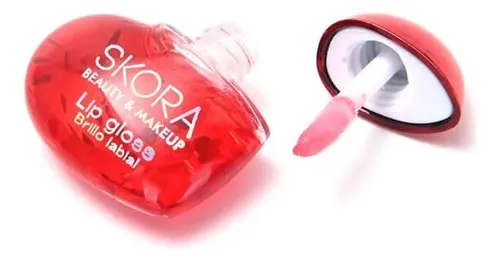 Brillo Labial Corazon Rojo Rosa Lip Gloss Glow Vibes 2 Tonos