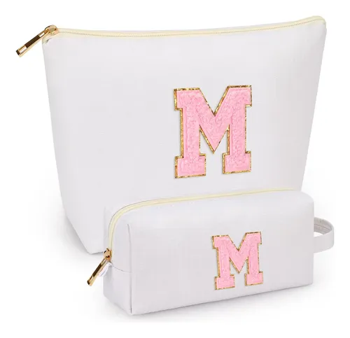 Set De Bolsitas De Maquillaje Mibasies White M Initial 2 Pie