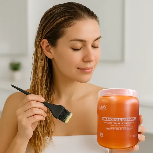 Baño De Crema Maracuyá Y Keratina 1kg Hidratación Reparación