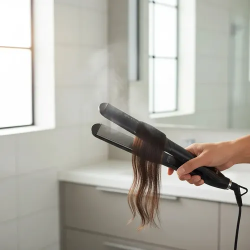 Planchita Pelo Gama X Wide Titanio Profesional Placas Anchas Color Negro