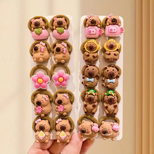 20 Coleteros Carpincho 1pc Niñas Regalo 20 Ligas Para El Cabello #3 Riscas