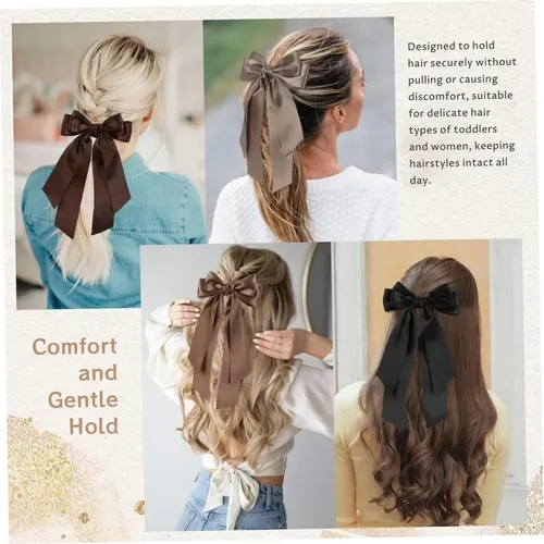 6 Lazos Doble Capa Para Cabello Niña