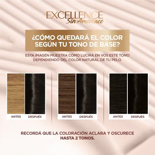 Coloración Permanente Excellence Sin Amoníaco L’oréal Paris 2u Negro Claro Universal