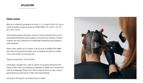 Tintura Igora Zero Amm Ammonia-free Libre De Amoniaco 60ml