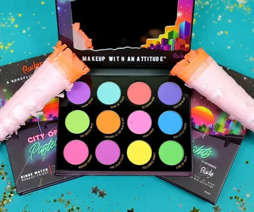 Kit De Paleta 12 Sombras Para Ojos City Of Pastel Lights Rude Cosmetics