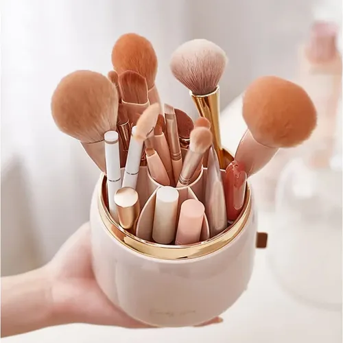 Organizador De Brochas De Maquillaje, Lujo, Verde Claro