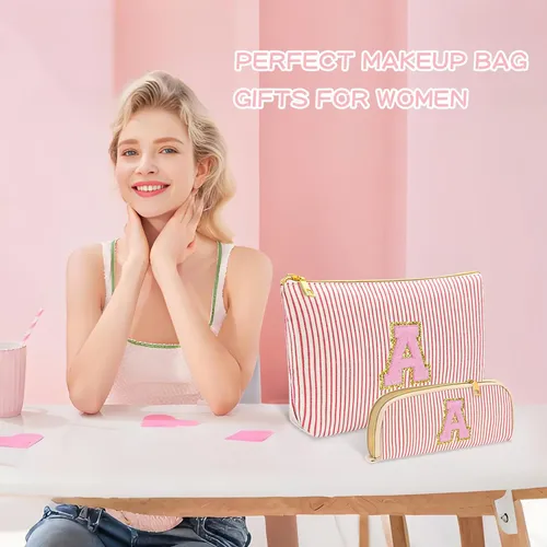 Bolsa De Maquillaje Ibeacos 28x20x8cm Inicial Personalizada