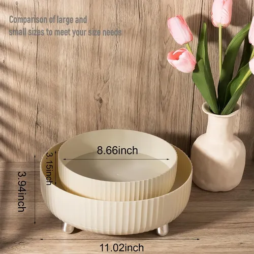 Organizador Giratorio 360 Para Maquillaje Y Perfume Beige