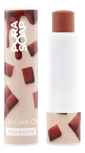 Bálsamo Labial Hidratante Color Nude Chocolate Pura Soap Fw