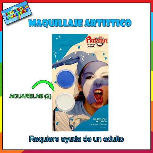 Kit Maquillaje Artistico 2 Pinturas Argentina Futbol Cara