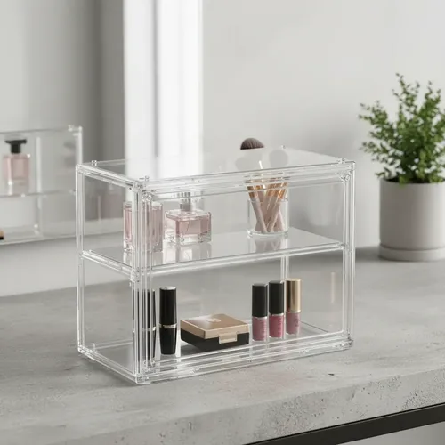 Caja Organizador Acrilico Multiusos Vitrina Maquillaje