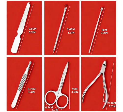 Juego De Herramientas De Manicura Para Cuidado De Uñas De 12