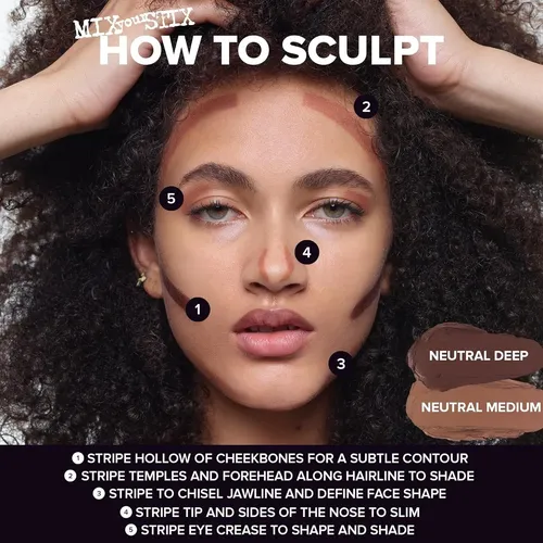 Barra De Contorno Mate Nudestix Tinted Blur Sculpt, Color