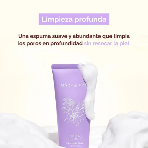 Espuma Limpiadora Facial Mary & May con Colágeno y Niacinamida para Piel Sensible