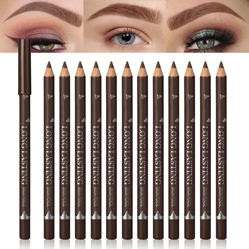 12 Lápices De Cejas Marrón Waterproof Y Resistentes