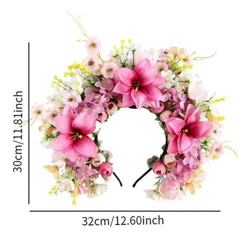 / Diadema De Flores Con Lazo For El Pelo Artificial For .