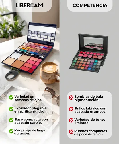 Set Maquillaje Completo 60 Colores Paleta De Sombras